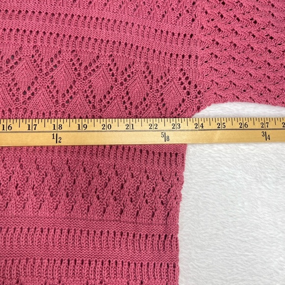 VNTG Tapestry By Linda Johnson One Size Mauve Pink Lacy Mock Neck Sweater Cozy - Picture 7 of 8